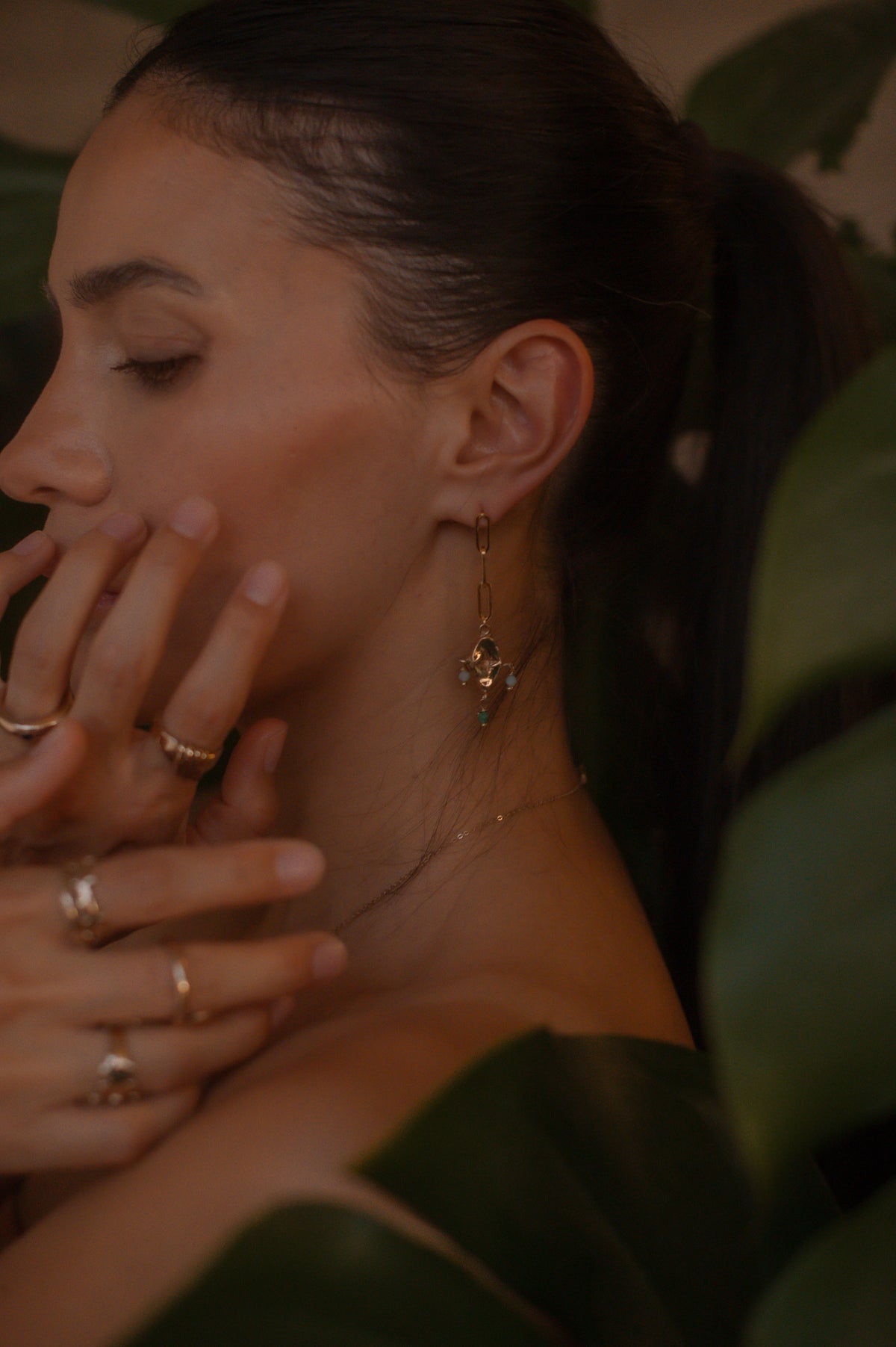 The Beacon Earrings with Aventurine
